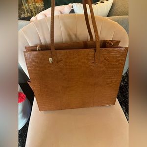 Beis Large Work Tote- Cognac Croc